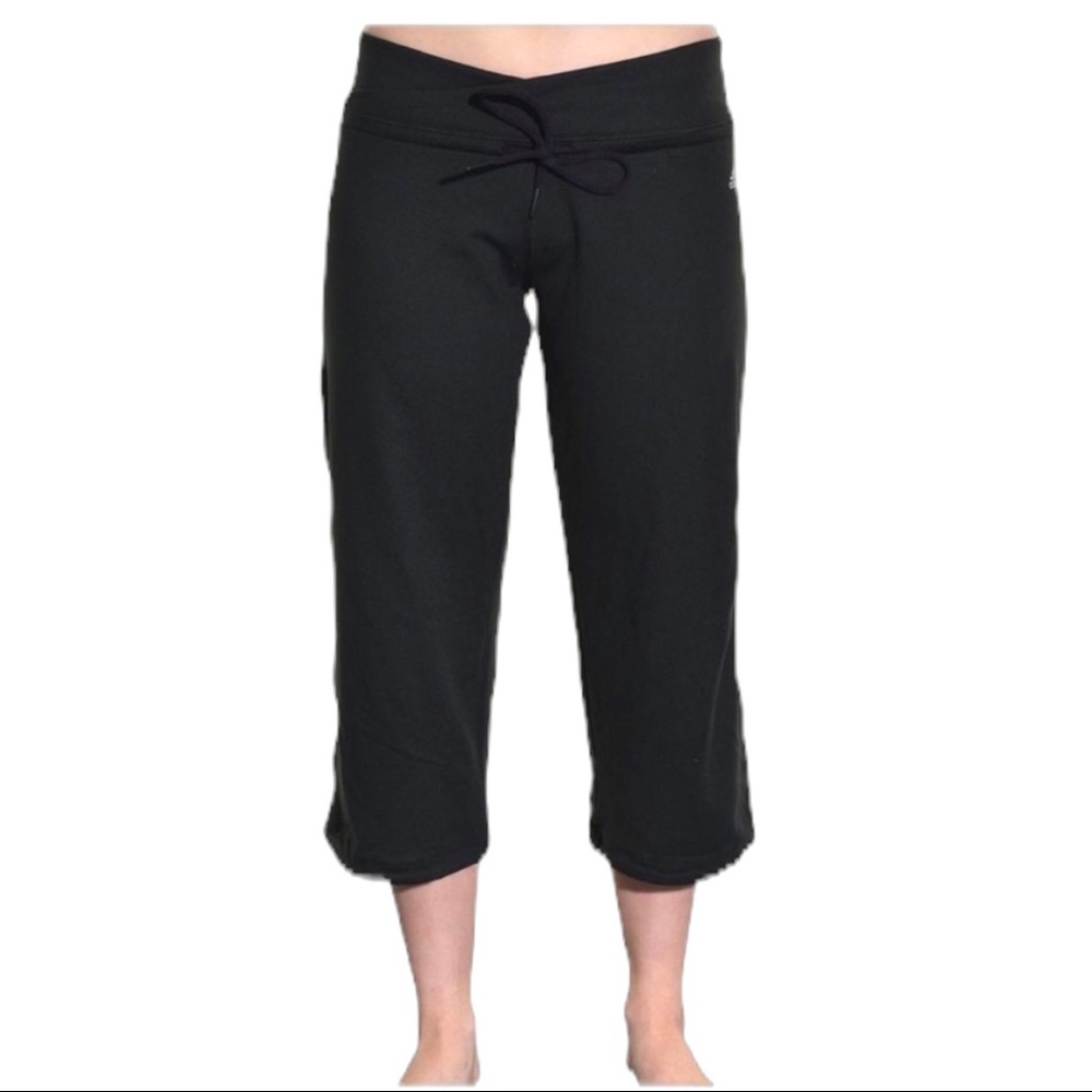 Adidas Black Core Performance Poly Capri Pant Sz M